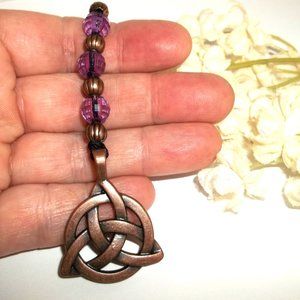 Bookmark Triquetra Celtic Knot Copper Purple Unisex Gift Idea Bookmarker C301